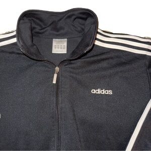 Adidas Track Jacket Black White Essential 3-Stripe Men Size XL